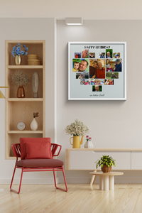 Herzcollage aus Ihren Lieblingsfotos als Poster zum Geburtstag – 30x30cm Herzcollage aus Ihren Lieblingsfotos als Poster zum Geburtstag – 30x30cm