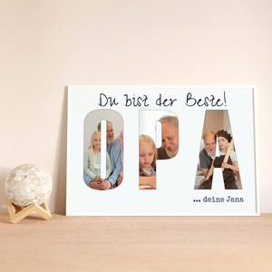 Fotocollage „Bester Opa“ als Geschenk von Enkeln, Druck auf Acrylglas