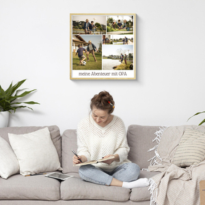 Fotogeschenk für Opa: quadratische Postercollage mit individuellem Text