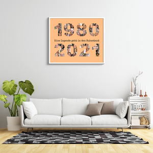 Geschenk zum Ruhestand - Personalisierte Fotocollage mit Jahreszahlen