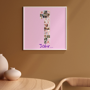 Personalisierte Collage „Mein erstes Jahr“ zum 1. Geburtstag Personalisierte Collage „Mein erstes Jahr“ zum 1. Geburtstag