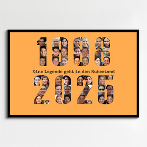 Geschenk zum Ruhestand - Personalisierte Fotocollage mit Jahreszahlen