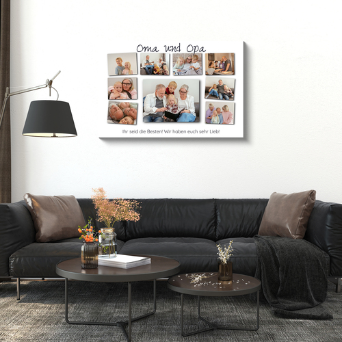 Fotocollage für Oma & Opa – gestalte jetzt 9 Fotos mit Spruch als Geschenk