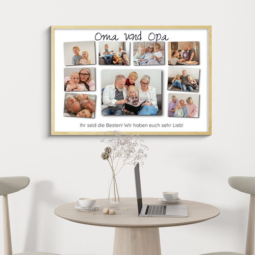 Fotocollage für Oma & Opa – gestalte jetzt 9 Fotos mit Spruch als Geschenk