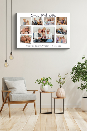 Fotocollage für Oma & Opa – gestalte jetzt 9 Fotos mit Spruch als Geschenk