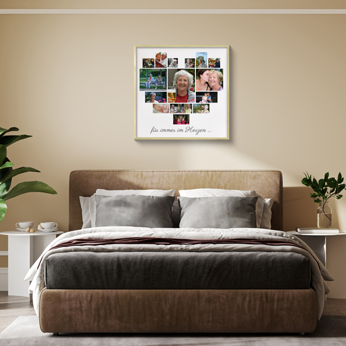 Poster „Für immer im Herzen“ – Fotocollage in Herzform gestalten