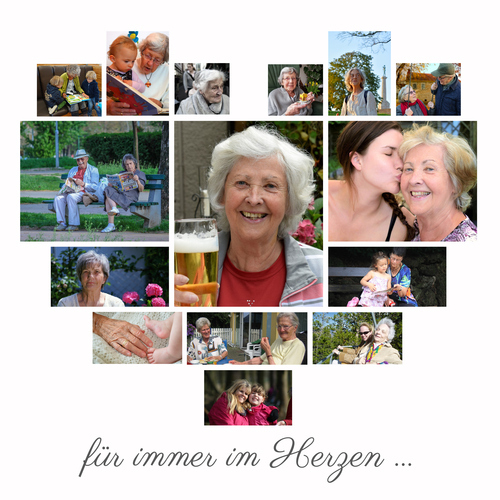 Poster „Für immer im Herzen“ – Fotocollage in Herzform gestalten