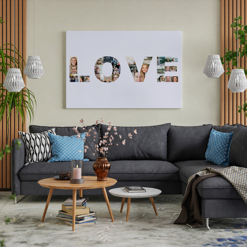 Fotogeschenk zur Hochzeit oder zum Jahrestag - Schriftzug „LOVE"