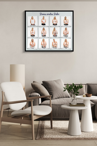 Fotocollage „Dein erstes Jahr“ im Polaroidstil – Poster 50x60cm