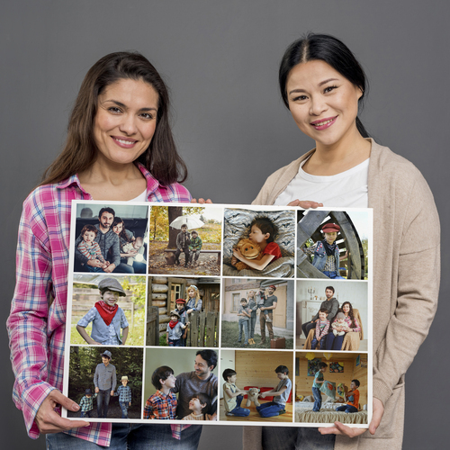 Fotocollage klassisches Raster-Layout – Querformat für 3 x 4 Fotos