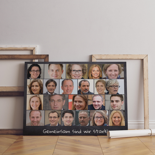 Individuelle Postercollage mit Teamfotos – 40x30cm