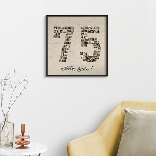 Fotocollage Zahl „75“ erstellen. Zum runden Geburtstag - Fotogeschenk