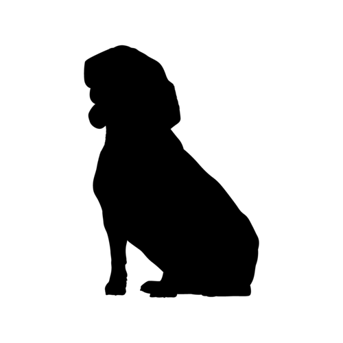 Hundesilhouette Beagle sitzend
