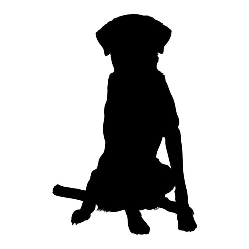 Hundesilhouette Labrador sitzend